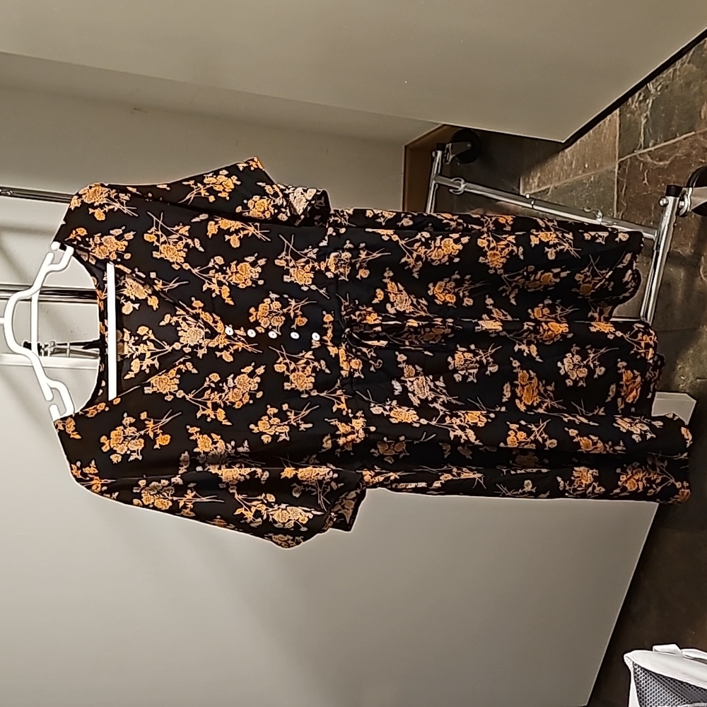 Shein Black floral dress